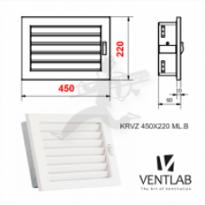 Решетка 450 x220mm, цвет черный VENTLAB